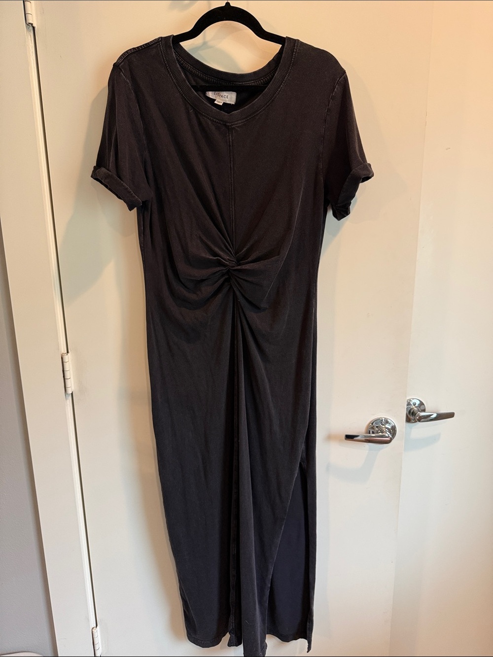 l*space Charcoal Twist-Front Maxi Dress